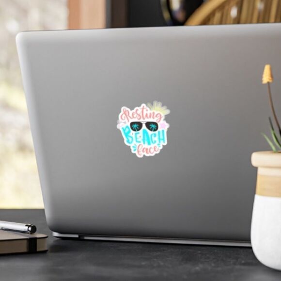 Resting Beach Face Kiss-Cut Vinyl Sticker - Picture 3 of 7
